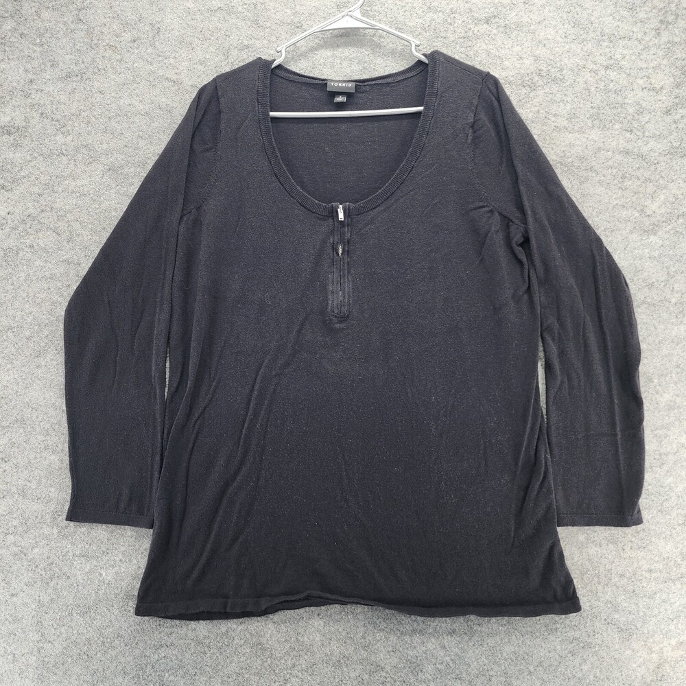 Torrid Sweater Womens Size 2 Cardigan Long Sleeve Black